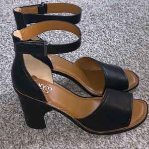 Black Opened Toe Heels